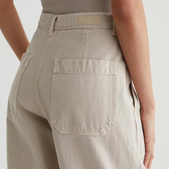 NEW AG Jeans Camille Utility Barrel Leg Denim Jeans Size 28 Oatmeal Beige - Picture 4 of 10